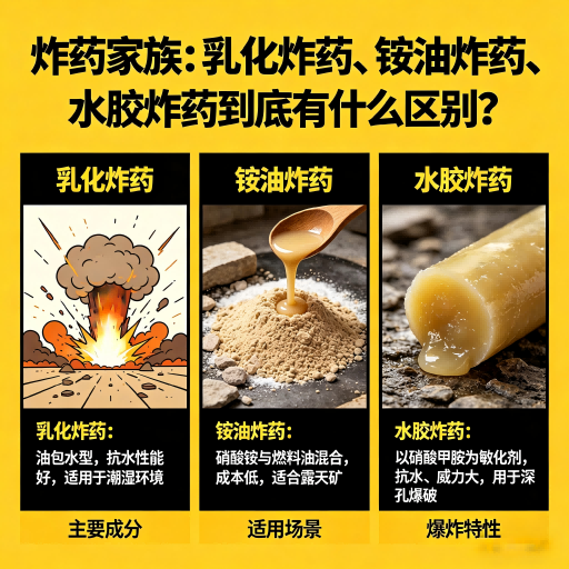 柯桥炸药家族：乳化炸药、铵油炸药、水胶炸药到底有什么区别？
